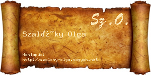 Szalóky Olga névjegykártya
